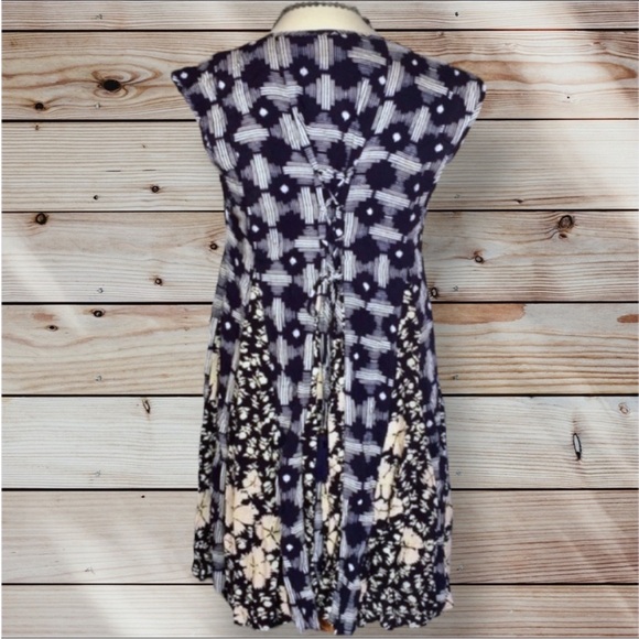 MaEVe Floral Panel Indigia Swing Midi Dress Anthropologie Small VGUC - Picture 6 of 16